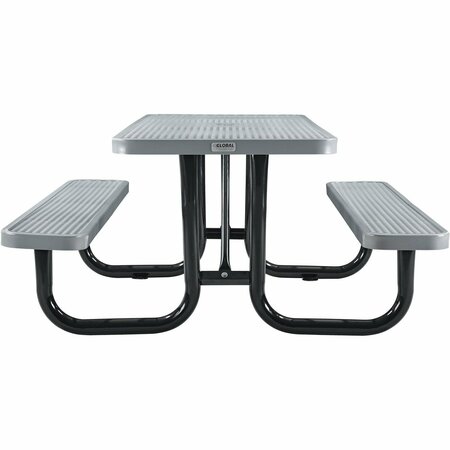 Global Industrial 72 Rectangular Picnic Table, Surface Mount, Gray 277152GY